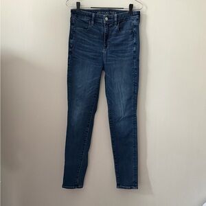 American Eagle Outfitters Dark Indigo High-Rise Skinny Jeans - Women